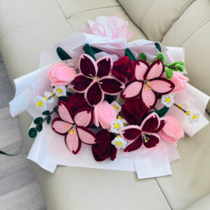 Velvet pipe cleaner flowers 03