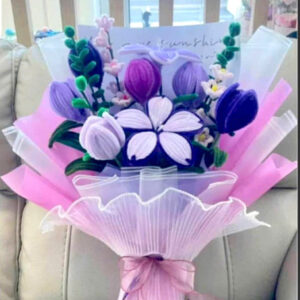 Velvet pipe cleaner flowers 05