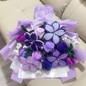Velvet pipe cleaner flowers 06