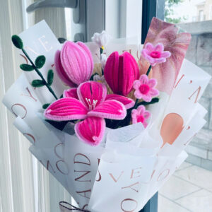 Velvet pipe cleaner flowers 14